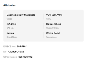 90% 92% 94% SLS SDS K12 Polvo de Agujas, Surfactante Aniónico para Detergentes y Formulación de Productos Químicos de Uso Diario - Product Image 6