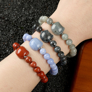 הכי טוב למכור הסיטונאי 8 מ "מ קריסטל טבעי חתול ראש קסם יוגה אלסטי צמיג מתנה ליום הולדת - Product Image 3