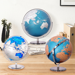 Globe terrestre noir Dia 12 pouces - Mini globe terrestre éducatif - Base en métal - Noir métallique - Product Image 6