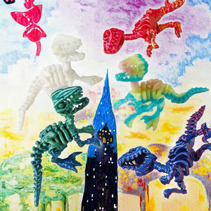 3D Impreso Velociraptor Dinosaurio Esqueleto <span class=keywords><strong>Serie</strong></span> Hecho a mano Plástico Vidrio Juguete Decoraciones Diversión Creativa Frozen <span class=keywords><strong>Personajes</strong></span> - Product Image 3