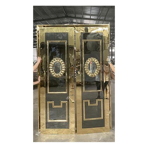 Portes d'entrée en acier inoxydable pour boîte de nuit, restaurant et <span class=keywords><strong>pub</strong></span>, porte pliante double - Product Image 6
