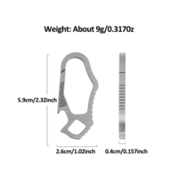 TGZUO Porte-clés en titane ultra-léger avec décapsuleur, porte-clés EDC squelette de précision CNC, connecteur de clé de voiture anti-perte