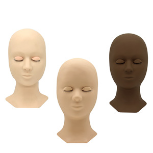 3D Soft Silicone Mannequin <b>Head</b> with Eyelids for Eyelash Extension Grafting <b>Training</b> Tools - Product Image 2