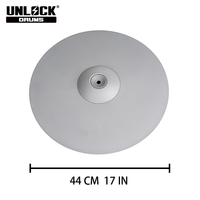 Cymbale électronique multifonctionnelle UNLOCK CY-17R/G 17 pouces (Cymbale de rythme/Crash/Hi-Hat) |   Surface en caoutchouc gris silicone de haute qualité 2,1 kg