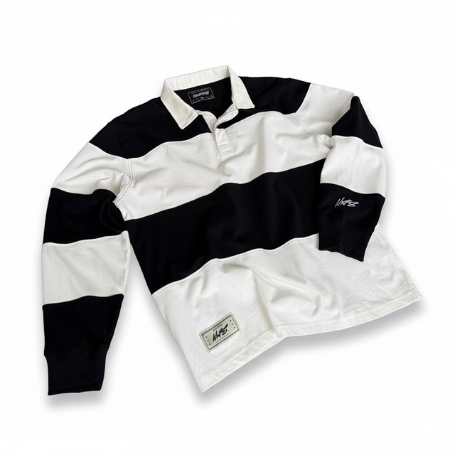 400 Grams 100% Cotton Custom Rugby Shirt Men's Sewn Stripe Long Sleeve Rugby Sports Polo Style Rugby Shirt for Men