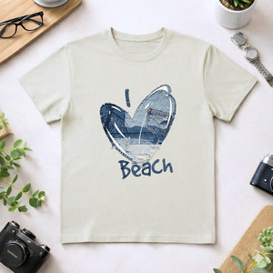 T-Shirt Unisex 210GSM 100% Cotone Casual con Stampa DTF Traspirante e Resistente Design da Spiaggia - Product Image 1