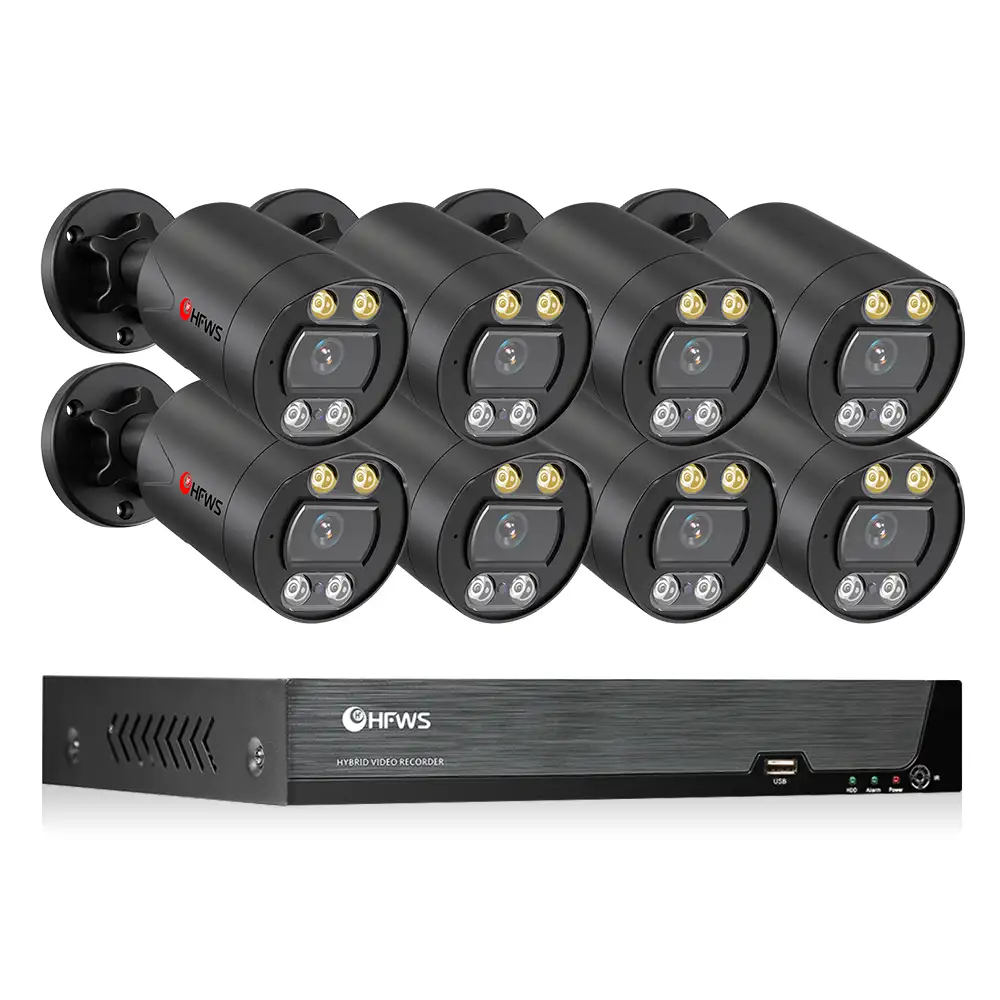 Cctv Security 8MP 4K Hd Outdoor Surveillance Camera Kit Waterdichte Bewegingsdetectie 8 Kanaals Camera Systeem