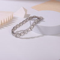 Bracelet en moissanite de 5,0 mm serti de diamants, argent 925 plaqué or 18 carats, bijoux hip-hop pour hommes, bracelet pavé style rappeur