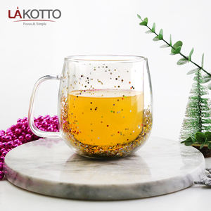 玻璃器皿34cl高硼硅酸盐双壁玻璃，彩色亮片喷雾色 - Product Image 5