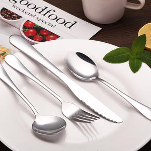 Juego de Cubiertos de <span class=keywords><strong>Acero</strong></span> Inoxidable con Acabado Espejo y Mango Plateado de Estilo Nórdico Moderno de Lujo TECANXIN para Uso en Hoteles/Restaurantes - Product Image 5
