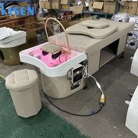 Guangdong Kisen Salon de coiffure Thai Lay Down Lavage chaise électrique Massage japonais tête Spa shampooing bol lit avec thérapie de tête