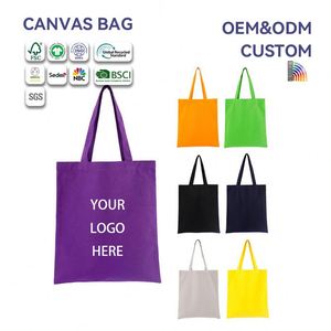 Cheap Custom Logo <b>Print</b> Small <b>Large</b> Black White Eco Friendly Canvas Shopping Bags Reusable Natural Cotton Canvas Tote Bag - Product Image 1