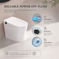 WC intelligent allongé avec télécommande, siège chauffant, lavage féminin et desinfectant pour les hanches, capteur, buse autonettoyante et drainage en S