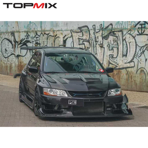 Mitsubishi <span class=keywords><strong>Lancer</strong></span> Evolution VL/V/X VT-Style กันชนหน้ารถ, อุปกรณ์แยกลมขอบด้านหน้าทำจากคาร์บอนไฟเบอร์รุ่นใหม่ - Product Image 6