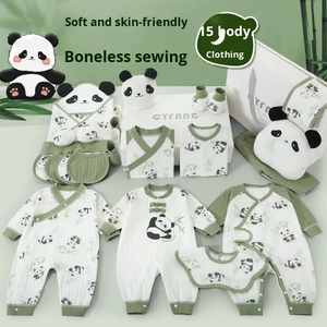 Conjunto de Presente para Bebê Recém-Nascido com Roupas de Outono, Estampa de Panda Fofo, Caixa de Presente - Product Image 4