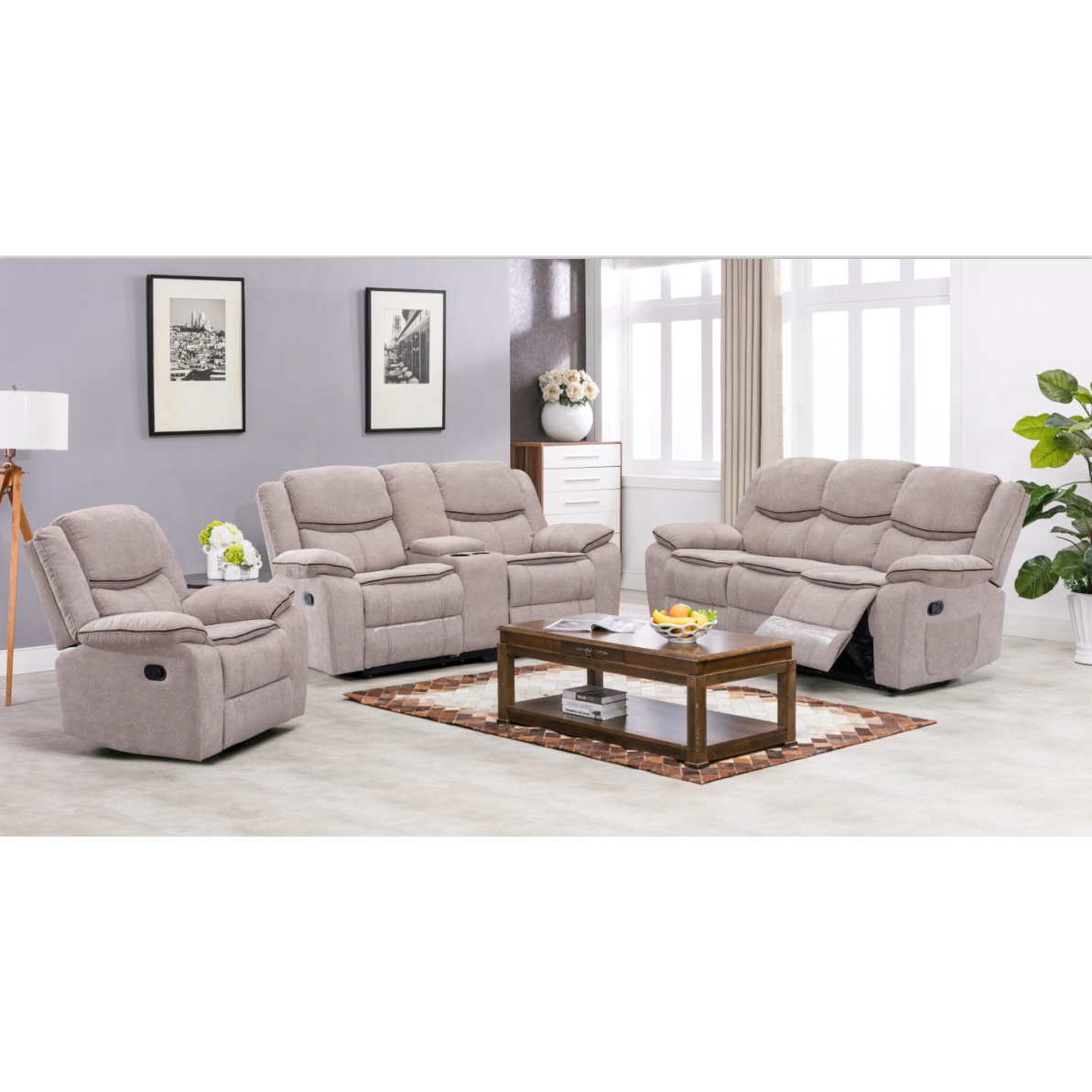 Современная мебель для гостиной, диван из ткани, ручное кожаное кресло с откидывающейся спинкой, диван, комплект на 7 мест