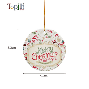 Ornement <span class=keywords><strong>de</strong></span> Noël en céramique vierge pour sublimation Topjlh Premium en gros, avec <span class=keywords><strong>photo</strong></span> pour un cadeau personnalisé à offrir à la famille - Product Image 6