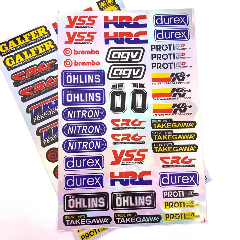Decoratie Motocross Elektrische Motor Bike Laser Label Sticker Papier A4 Zelfklevende Decal Motorfiets Stickers