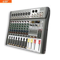 MX99-8i Mixeur audio 8 canaux avec égaliseur 7 bandes, 2 sorties auxiliaires AUX et 99 types d'effets numériques pour club/scène