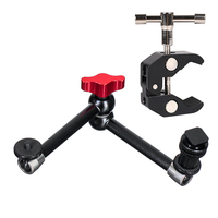 Support universel pour bras magique en acier inoxydable Kaliou H007/H008 de 11 pouces, accessoires pour appareil photo, moniteur, flash LED, studio photo