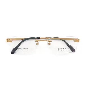 High quality hot pin fashion slim frame glasses, men's pure titanium without border optical frame 3139937