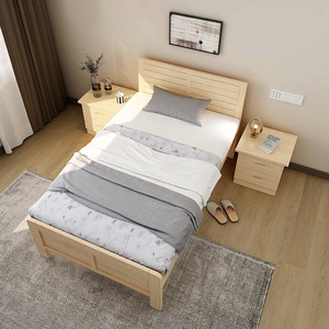 Meubles de <span class=keywords><strong>chambre</strong></span> simples bon marché 1.2/1.5/1.8 lits simples <span class=keywords><strong>en</strong></span> bois <span class=keywords><strong>massif</strong></span> pour <span class=keywords><strong>chambre</strong></span> à <span class=keywords><strong>coucher</strong></span>/maison hôtel/villa - Product Image 3