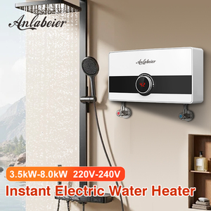 Tankless Electric Shower Heater with Transverse Vertical and Oblique Installation Choice for Flexible <b>Cabinet</b> <b>Mounting</b> - Product Image 5
