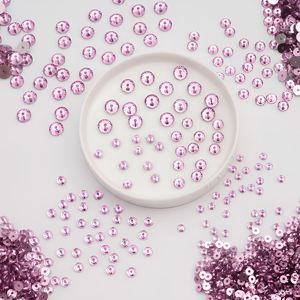 Cuentas de diamante de resina epoxi de amatista clara de 5 mm con parte trasera plana y orificio central para coser, pedrería para confección de prendas, dijes, colgantes, accesorios DIY - Product Image 3