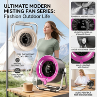 Ventilateur de bureau USB à moteur brushless haute vitesse, faible MOQ, OEM/ODM, avec affichage numérique, batterie 4000 mAh, commande tactile et lumière intégrée
