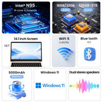 Nuovo Laptop Aziendale da 14.1" con Intel N95, Windows 11, Quad-Core, 8GB RAM, 1TB SSD, Display IPS 1920x1020 16:9, Leggero e Potente