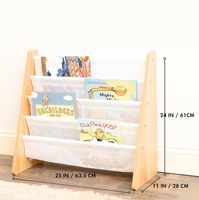 Meilleures ventes Étagère à livres Montessori en bois de type debout moderne à 4 niveaux Rangement pour enfants Porte-revues