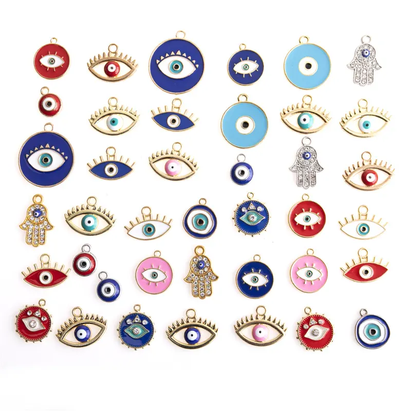 Gemengde Blauwe Boze Oog Fatima Turkse Lucky Eye Charms Hangers Voor Sieraden Maken Diy Handgemaakte Crystal Devil Eye Accessoires