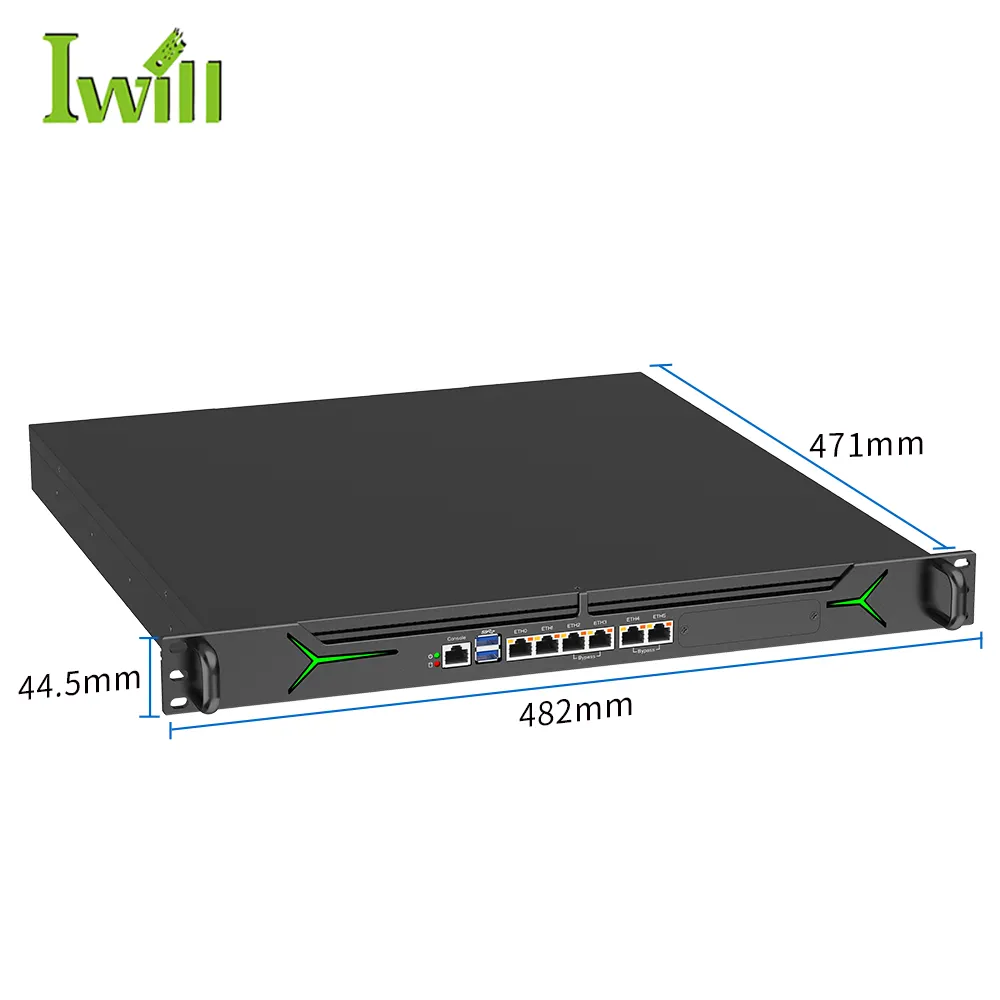 Son 1U 6 gigabit lan pfsense güvenlik duvarı 4sfp H610 veri merkezi için yumuşak yönlendirici linux güvenlik duvarı