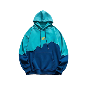 Оптовая продажа, 100% хлопковая толстовка с вышивкой, пуловер с цифровым принтом, двухцветная демаркационная Мужская Толстовка С Карманами - Product Image 1