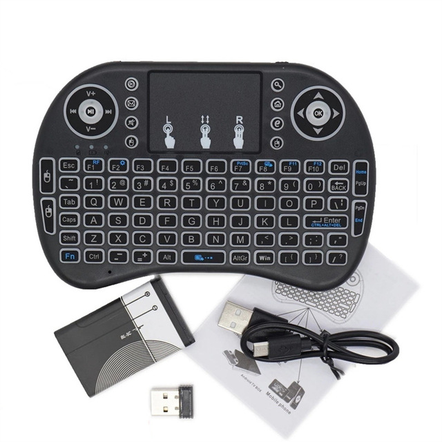 KSW Customize Android Useful Multicolor Wireless USB Magnetic Remote Control Smart TV BOX Backlight I8 Touchpad MINI Keyboard
