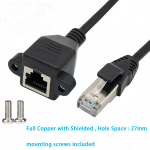 Câble Réseau Ethernet Cat 6 RJ45 Mâle vers Femelle Blindé avec Fixation par Vis pour Routeur - Product Image 1
