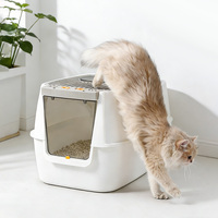 Bac à litière pour chat extra-large facile à nettoyer en PP, entièrement fermé, accessoires pour toilettes pour chat, fournitures pour animaux de compagnie