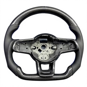 Volante de Cuero Gamuzado con Base Plana y Detalles de Fibra de Carbono para V/W <span class=keywords><strong>Golf</strong></span> <span class=keywords><strong>7</strong></span> GTI MK7 2015-2021 GTD Performance - Product Image 5