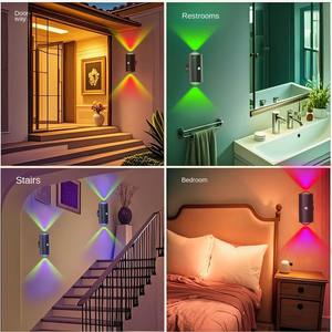 Lampu Malam LED Pintar dengan Sensor Gerak Lampu Sekitar Gradien RGB Isi Ulang USB untuk Lampu Dinding Dekorasi Lemari Meja Kamar Tidur - Product Image 5
