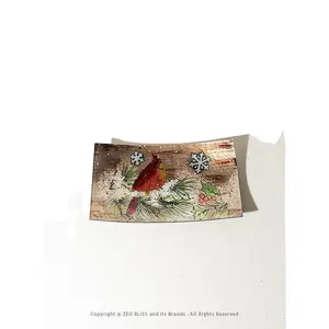 زجاج منصهر الفن مع الأحمر الطيور تصميم نيس هدايا عيد الميلاد اليدوية طبق من الزجاج