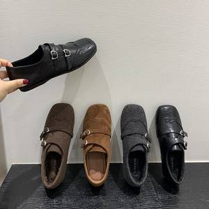 Mocasines de Plataforma para Mujer, Retro, Grises, con Aumento de Altura Oculto, Tela Elástica, Entresuela de PU/PVC, Suela de PVC, Cálidos para Otoño e Invierno - Product Image 2