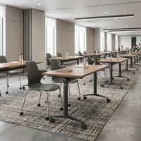 Table de conférence modulaire mobile au design moderne, combinable, avec panneaux pliables en bois, pour salle de formation et de réunion, bureau d'assemblage