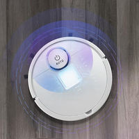 Robot Vacuum Cleaner Elektrik dengan Navigasi Inframerah, Fungsi Menyapu dan Mengepel Basah, Daya Hisap Kuat, Cerdas untuk Penggunaan di Garasi