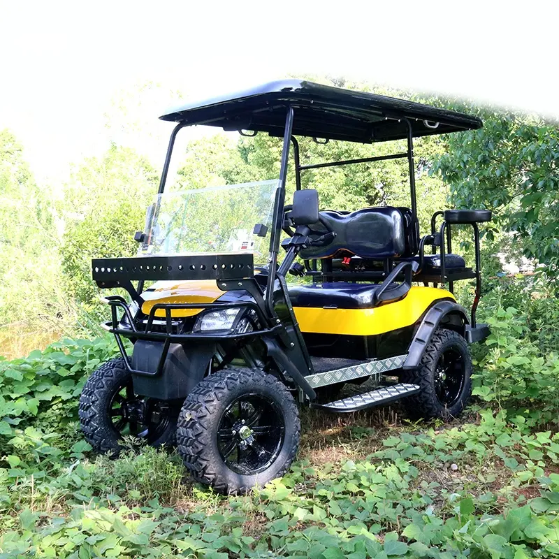 High Quality Farm Utility Lithium Battery Electric Golf Cart 4 Seater With Folding Clear Windshield