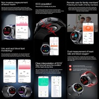 ECG Health Tracker Smartwatch TPU Bomba de aire Monitoreo de la presión arterial SOS BT Llamadas Función NFC Reloj inteligente