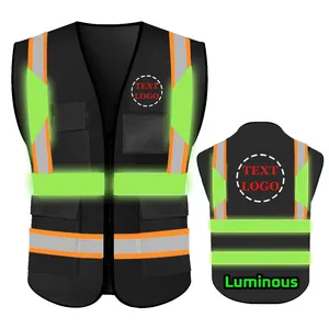 Seguridad Venta al por mayor Visibilidad Seguridad Trabajo Correr Chaleco reflectante amarillo Chaqueta luminosa