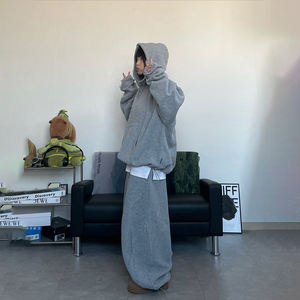 OEM Jogger Sets <strong>2</strong> Pieces Baggy Blank Heavyweight 500 GSM Tracksuits Boxy Fit Oversized Custom Sweatsuits Men - Product Image 3