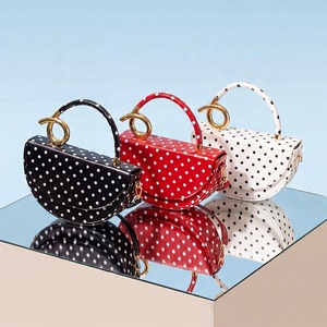 Nuove Borse a Tracolla a Pois per Donne, Borsa Boston Semicircolare con Design Stampato, Borsette Carine, Borsa a Secchiello Trendy, Borsa a Mano da <span class=keywords><strong>Donna</strong></span> alla Moda - Product Image 2