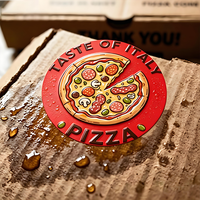 Autocollants personnalisés pour boîtes à pizza, étiquettes adhésives en vinyle imperméables et résistantes aux rayures pour l'emballage alimentaire à emporter