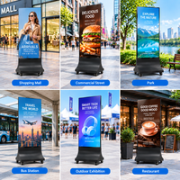 Stand Digital Signage Portabel Mobile Berkekuatan Tinggi Tahan Cuaca untuk Acara Luar Ruangan Pameran Layar Poster LED Luar Ruangan